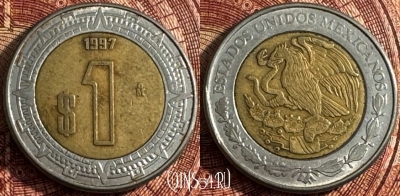 Мексика 1 песо 1997 года, KM# 603, 359s-016