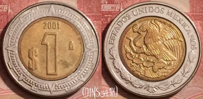 Мексика 1 песо 2001 года, KM# 603, 065l-097