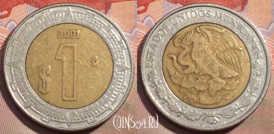 Мексика 1 песо 2001 года, KM# 603, 154a-021