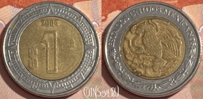 Мексика 1 песо 2004 года, KM# 603, 383r-128