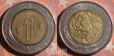 Мексика 1 песо 2006 года, KM# 603, 370-048