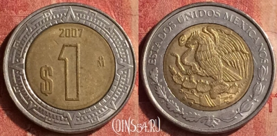 Мексика 1 песо 2007 года, KM# 603, 401-090
