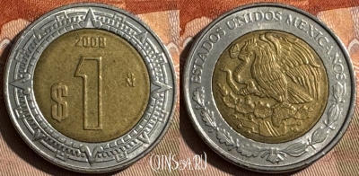 Мексика 1 песо 2008 года, KM# 603, 481s-029