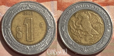 Мексика 1 песо 2008 года, KM# 603, 496р-047
