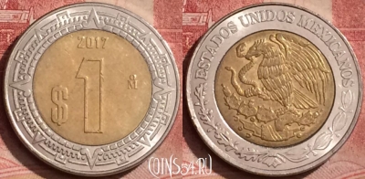 Мексика 1 песо 2017 года, KM# 603, 131l-091