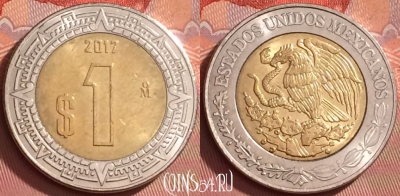 Мексика 1 песо 2017 года, KM# 603, 288l-026
