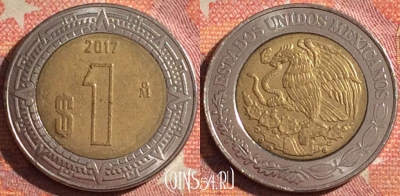 Мексика 1 песо 2017 года, KM# 603, 376-053