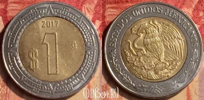 Мексика 1 песо 2017 года, KM# 603, 404-060