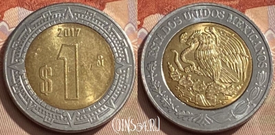Мексика 1 песо 2017 года, KM# 603, 436q-033