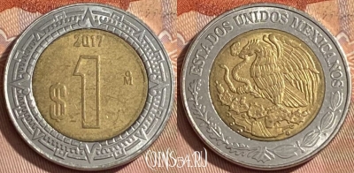 Мексика 1 песо 2017 года, KM# 603, 461r-422