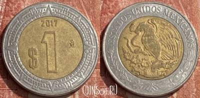 Мексика 1 песо 2017 года, KM# 603, 462q-483