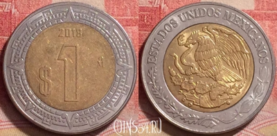 Мексика 1 песо 2018 года, KM# 603, 242j-128