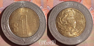 Мексика 1 песо 2018 года, KM# 603, 280f-023
