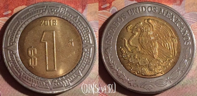 Мексика 1 песо 2018 года, KM# 603, 339g-092