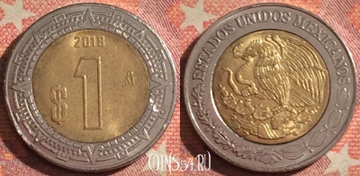 Мексика 1 песо 2018 года, KM# 603, 376-085