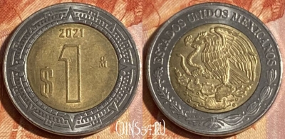 Мексика 1 песо 2021 года, KM# 603, 283r-042
