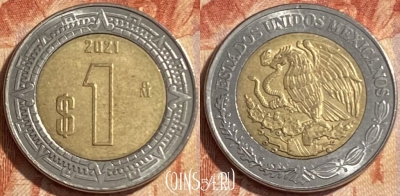 Мексика 1 песо 2021 года, KM# 603, 487р-089