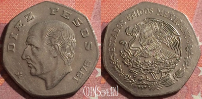 Мексика 10 песо 1976 года, KM# 477, 042h-150