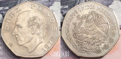 Мексика 10 песо 1978 года, KM# 477, a085-010