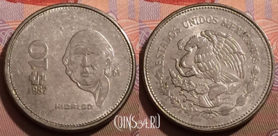 Мексика 10 песо 1987 года, KM# 512, 242b-108