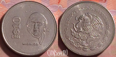 Мексика 10 песо 1988 года, KM# 512, UNC, 049k-161