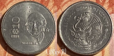 Мексика 10 песо 1989 года, KM# 512, 465q-079