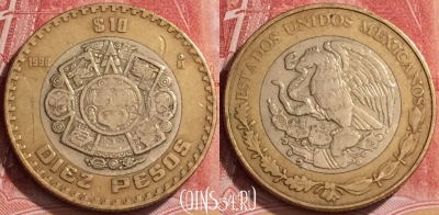 Мексика 10 песо 1998 года, KM# 616, 136l-025