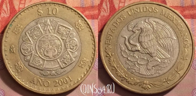 Мексика 10 песо 2001 года, KM# 636, 135j-135