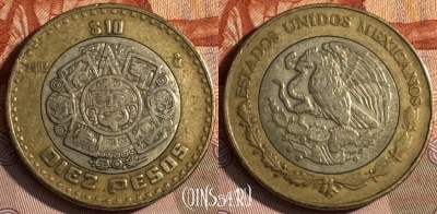 Мексика 10 песо 2002 года, KM# 616, 143s-018
