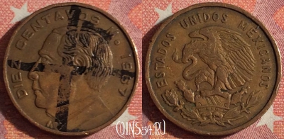Мексика 10 сентаво 1967 года, KM# 433, 352-142