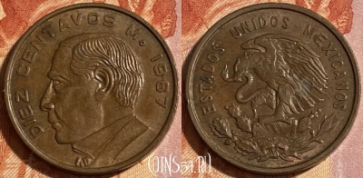 Мексика 10 сентаво 1967 года, KM# 433, 465q-065