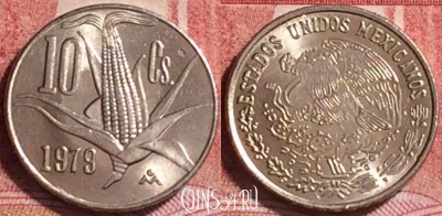 Мексика 10 сентаво 1979 года, KM# 434, UNC, 252j-068