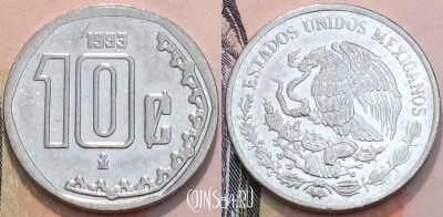 Мексика 10 сентаво 1993 года, KM 547, 117-142