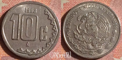 Мексика 10 сентаво 1993 года, KM# 547, 176i-131