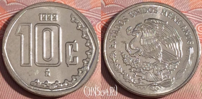 Мексика 10 сентаво 1993 года, KM# 547, 228a-103