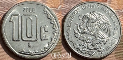 Мексика 10 сентаво 2000 года, KM# 547, 296s-006