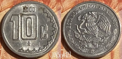 Мексика 10 сентаво 2000 года, KM# 547, 465q-084