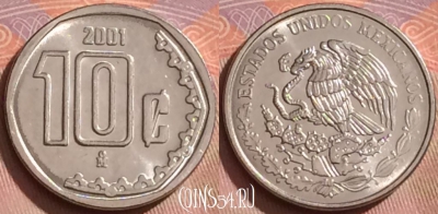Мексика 10 сентаво 2001 года, KM# 547, 259k-074