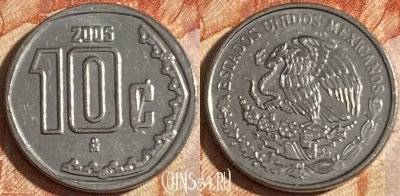 Мексика 10 сентаво 2005 года, KM# 547, 161r-131