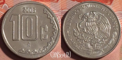 Мексика 10 сентаво 2006 года, KM# 547, 224a-107