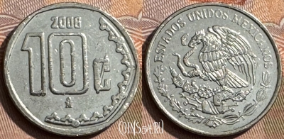Мексика 10 сентаво 2006 года, KM# 547, 295s-123