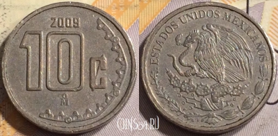 Мексика 10 сентаво 2009 года, KM# 934, 136-121