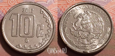 Мексика 10 сентаво 2012 года, KM# 934, 241b-085