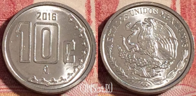 Мексика 10 сентаво 2016 года, KM# 934, UNC, 263-048