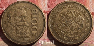 Мексика 100 песо 1989 года, KM# 493, 214-085