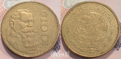Мексика 100 песо 1990 года, KM 493, 117-007