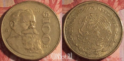 Мексика 100 песо 1990 года, KM# 493, 155a-068