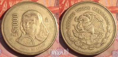 Мексика 1000 песо 1988 года, KM# 536, 271a-094