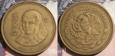 Мексика 1000 песо 1988 года, KM# 536, a118-119