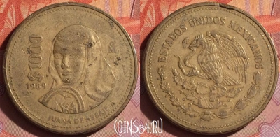 Мексика 1000 песо 1989 года, KM# 536, 044i-014